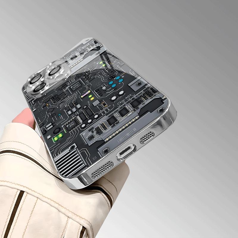 Creative Circuit Board Design Pattern Tempered Glass Electroplated Phone Case For Samsung Galaxy S23 S24 S25 Ultra Plus FE Cover