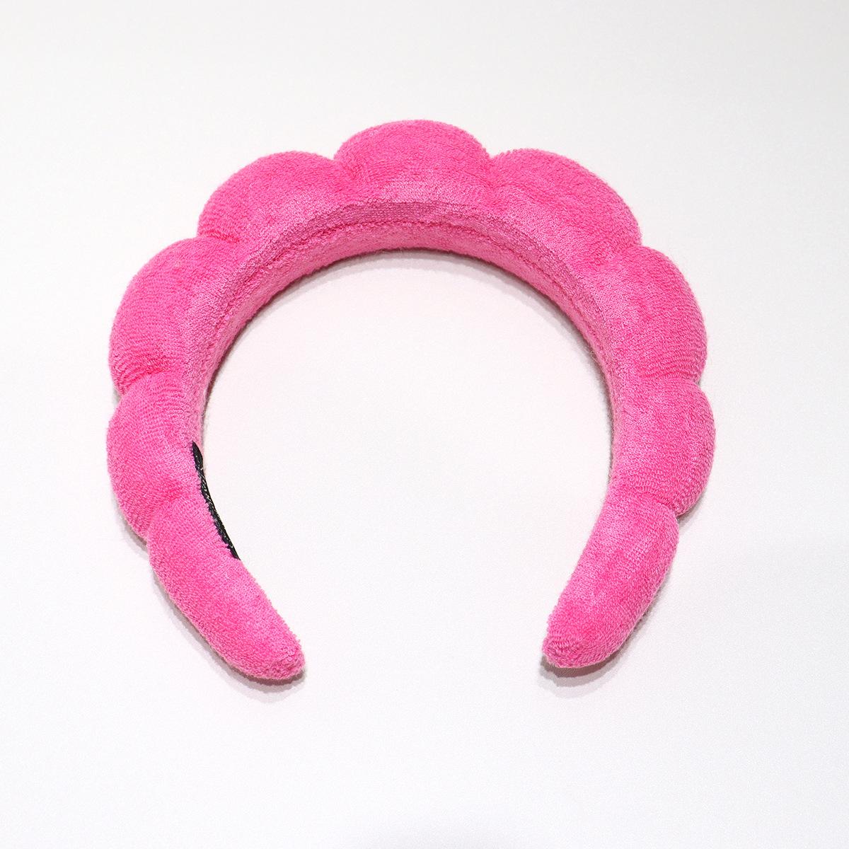 

Women s headband round cloud towel cloth solid color headband high skull top wash face twist hair accessories European and American headband червоний