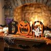 Solid Wood Halloween Signs Wooden BOO Ornaments for Tabletop Tiered Tray Decor Theme Room Decor Creative Letter Decorations Festive Holiday