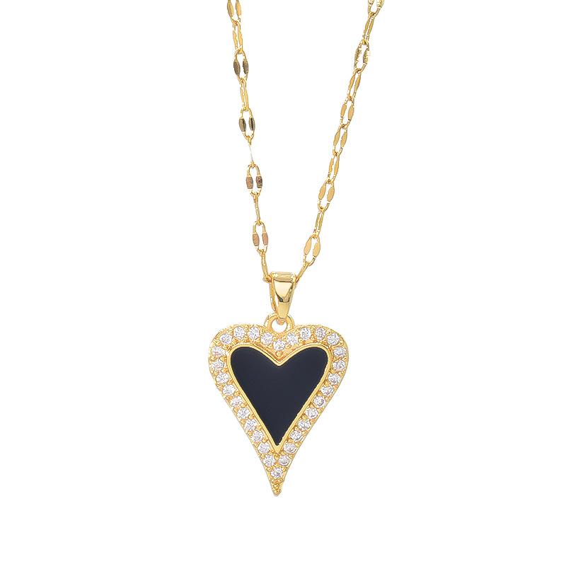 Xiulu Love Necklace Women'S Premium Versatile Fresh Micro-Inlaid Zircon Pendant