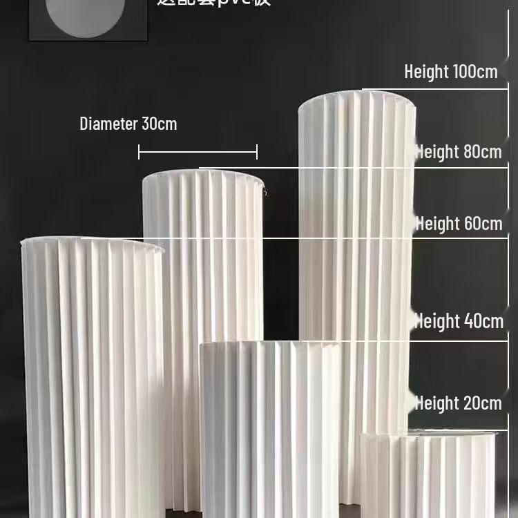 

Складная цилиндрическая бумажная римская колонна - подставка для мероприятий и вечеринок Height 40 cm
