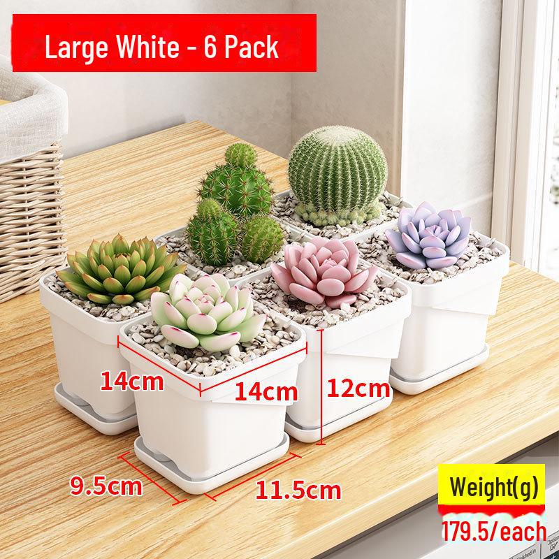 

Креативный дышащий квадратный цветочный горшок с поддоном - утолщенный пластик для дома или офиса