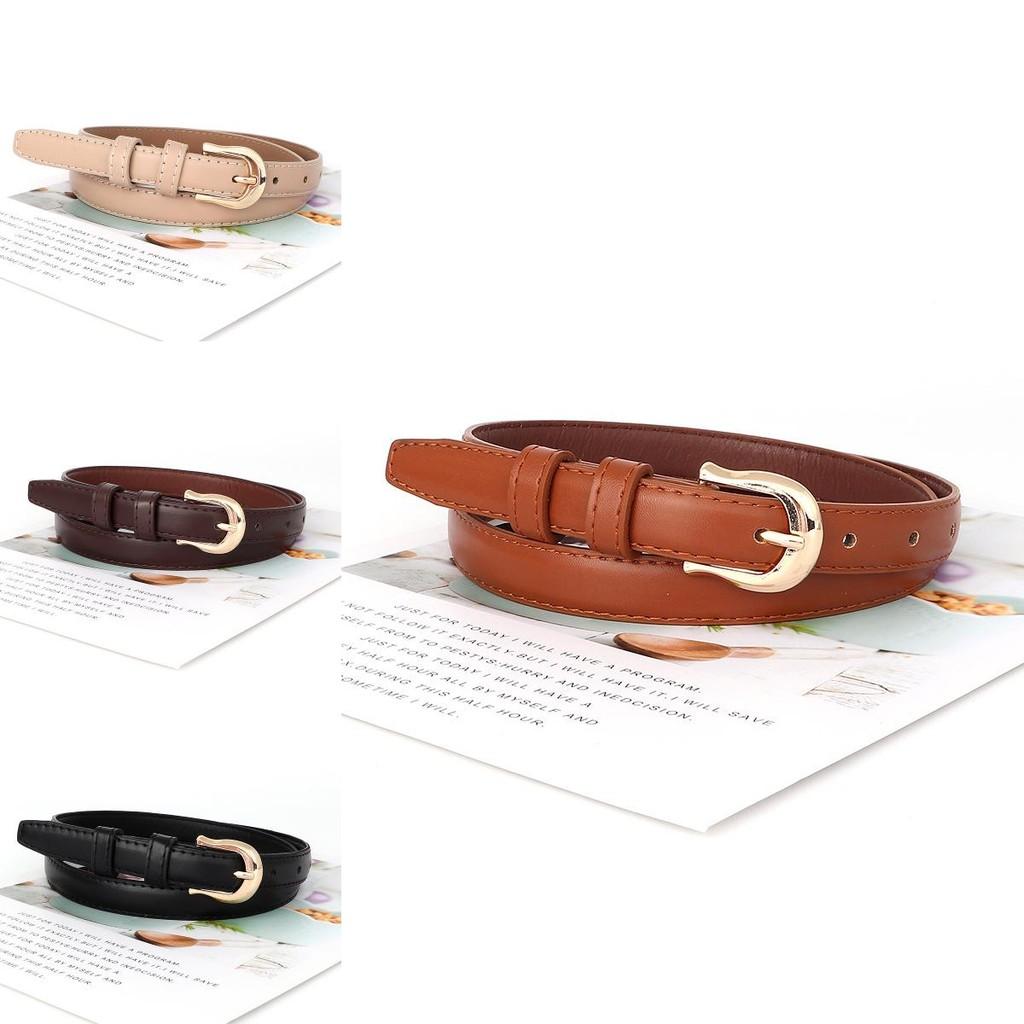 Womens Fine Pu Leather Belt With Metal Pin Buckle For Casual Commuting Outfits