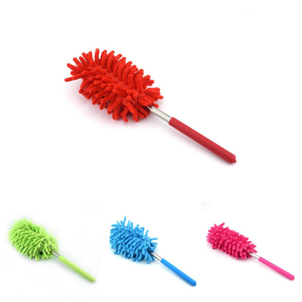 Multifunction Telescopic Dusting Brush With Synthetic Fiber Head For Household Use