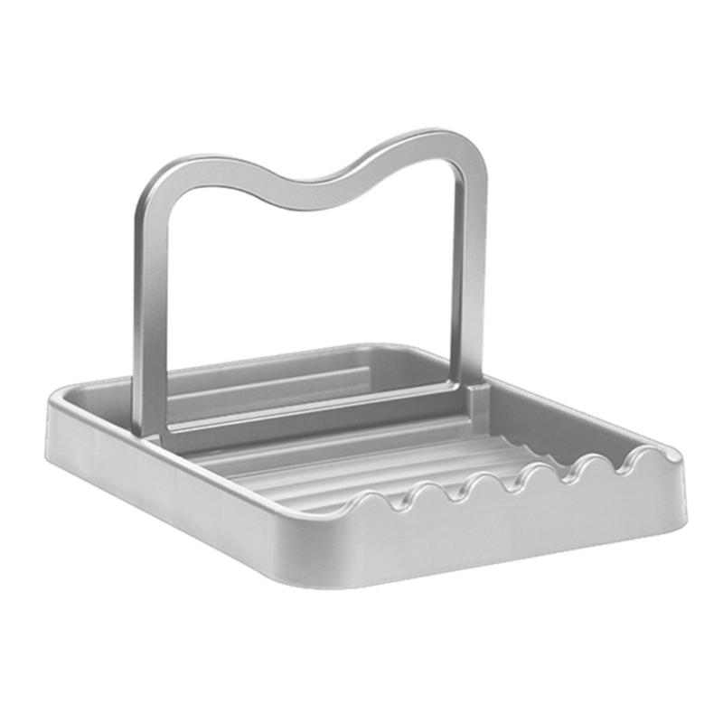 Modern Cookware Holder With Large Capacity And Tool Storage Metal Construction Easy Assembly Spoon Rest with Lid Holder