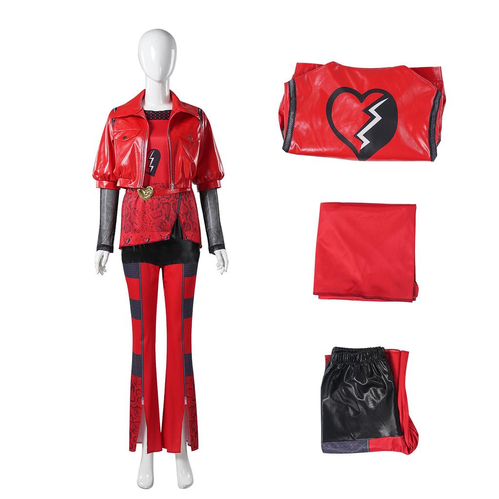 Halloween Red Cosplay Costume Descendants Queen Of Hearts' Daughter Red Uniform Set The Rise Of Red Princess Full Outfits