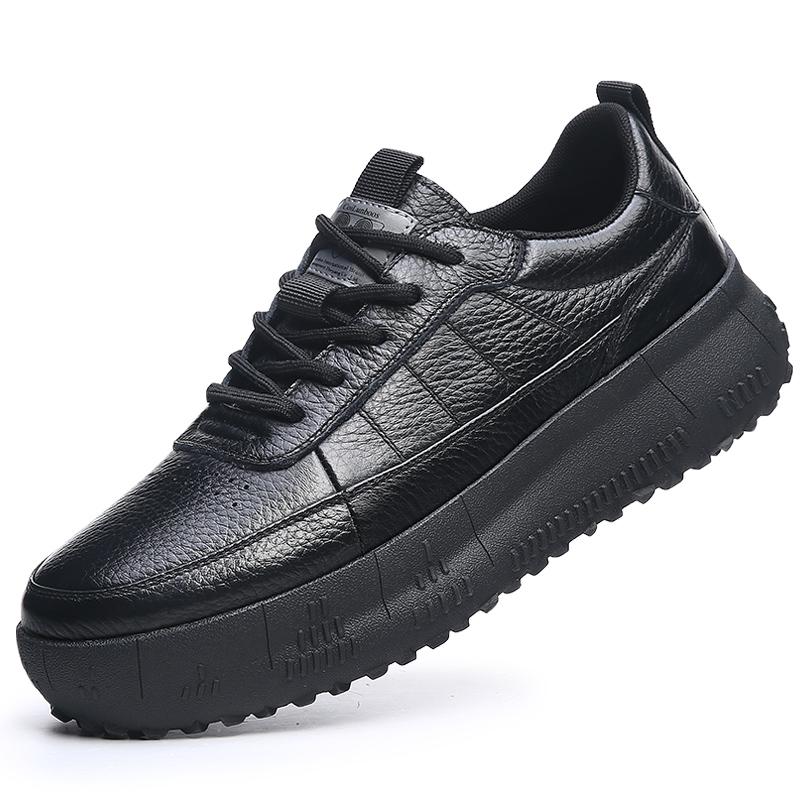 

Fashion 2025 New Breathable Thick-Soled Casual Shoe Comfortable Anti-Slip Walking Shoe Solid-Color Outdoor Classic Lace-Up Travel Shoes 38 чёрный