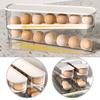 Egg Holder, Automatic Rolling Egg Case, Transparent Double-Layer Egg Storage Case, Large Capacity, Refrigerator Storage Case, Space-Saving