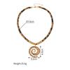 Atoztide Exaggerated Shell Conch Flower Pendant Necklace for Women Trendy Leopard-Print Necklace Stainless Steel Jewelry Gift