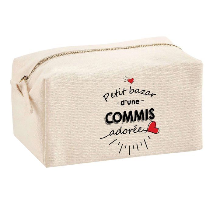 Trousse multifonction Bazar d'une Commis adorée Cadeau Anniversaire Idée Personnalisé Original | Trousse Scolaire Fournitures Bureau
