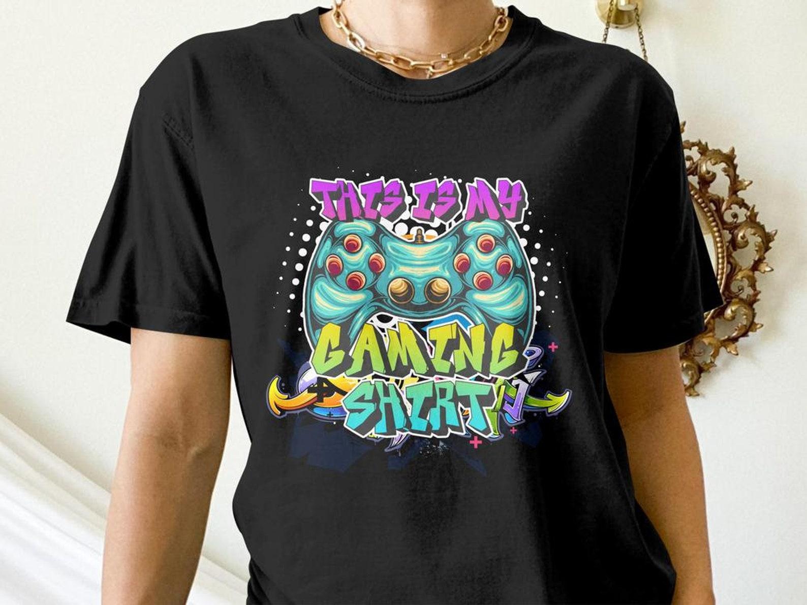 Funny Gamer Shirt, This is My Gaming Shirt, Funny Gaming Gift, Video Game Graffiti Tees XL