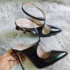 Sandali Donna Traforati Danza Jazz Sexy Tacchi Alti 11cm Punta Acuta Cinturino alla Caviglia Stiletti Scarpe da Club Festa Matrimonio