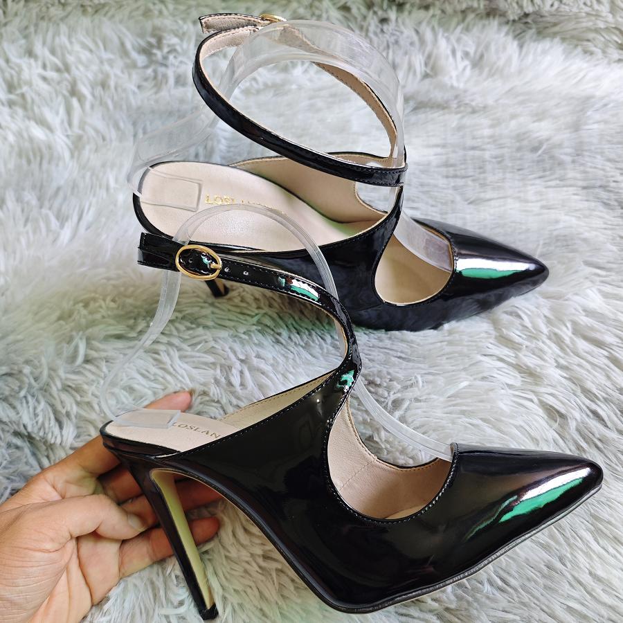 Sandali Donna Traforati Danza Jazz Sexy Tacchi Alti 11cm Punta Acuta Cinturino alla Caviglia Stiletti Scarpe da Club Festa Matrimonio
