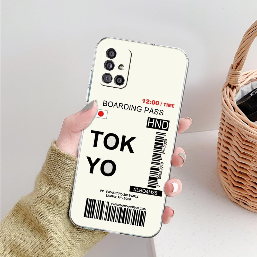 Case For Samsung A15 A13 A35 A55 A51 A71 A41 A31 A05 A17 A23 A25 A33 A53 A73 5G A07 4G Cover World City Travel Ticket New York
