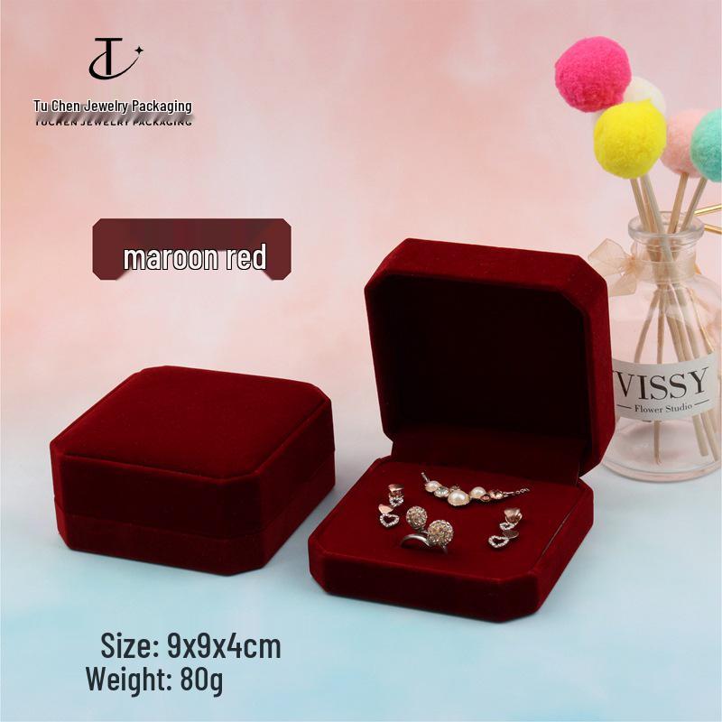 Velvet Octagonal Jewelry Box: Multi-use Storage for Rings, Earrings, Necklaces