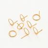 10pcs/lot 12MM 14K 18K Gold Plated Brass Round Stud Earrings High Quality Jewelry Making Supplies Diy Accessories
