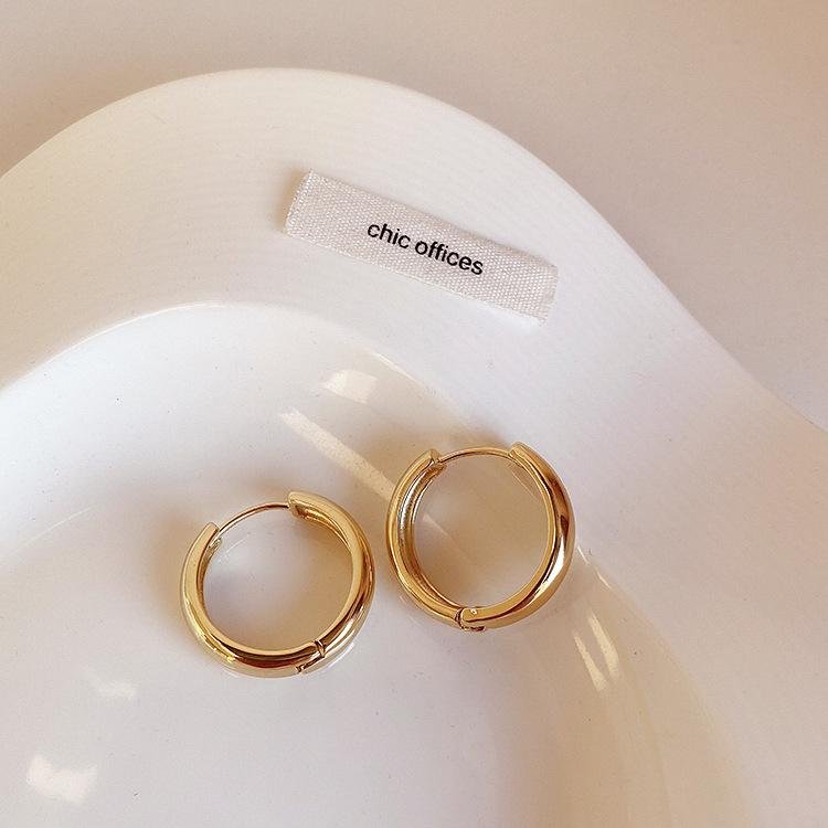 Корейские простые базовые ретро универсальные темпераментные модные металлические серьги серьги пусеты, холодный ветер