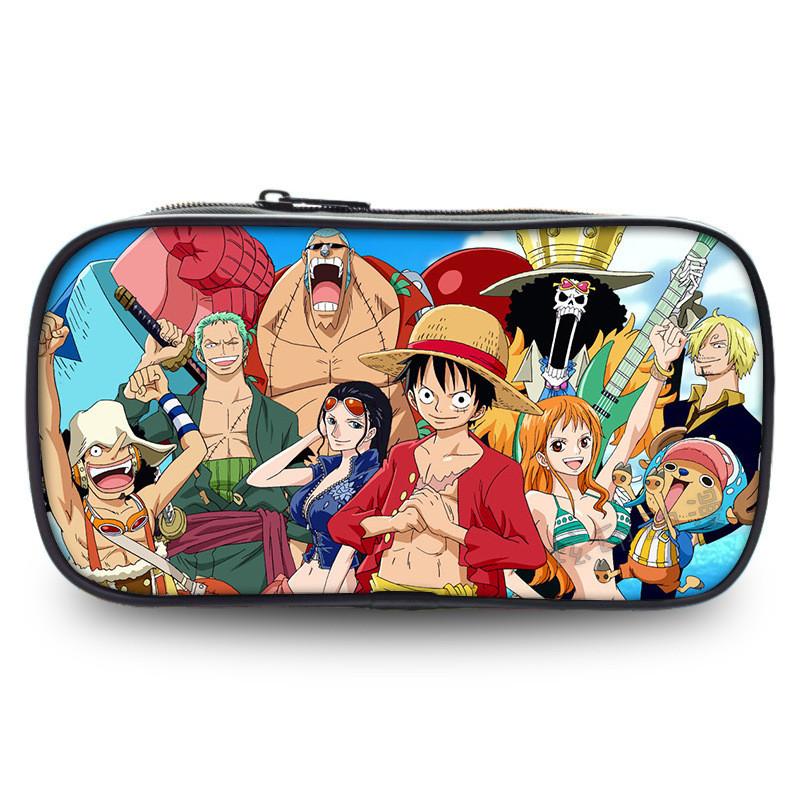 Durable One Piece Wano Themed Zoro Luffy Student Pen Bag With Prints