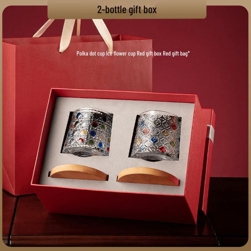 

Hand-Painted Colored Glass Whiskey Tumbler Gift Set