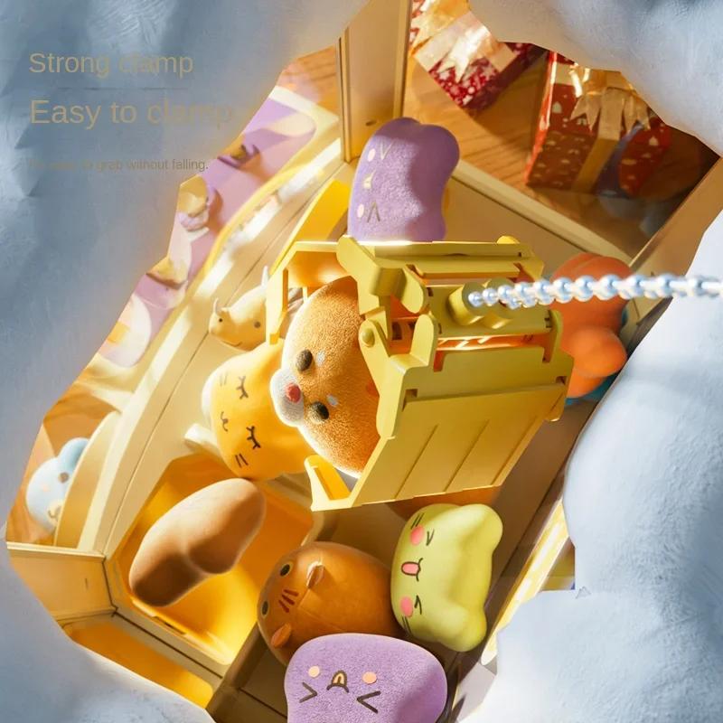 Machine à pinces automatique dessin animé Machine à poupées Jeu opéré par les enfants Jouet attrape-pinces miniature Machines à griffes Poupée musicale Pour cadeau Jouet