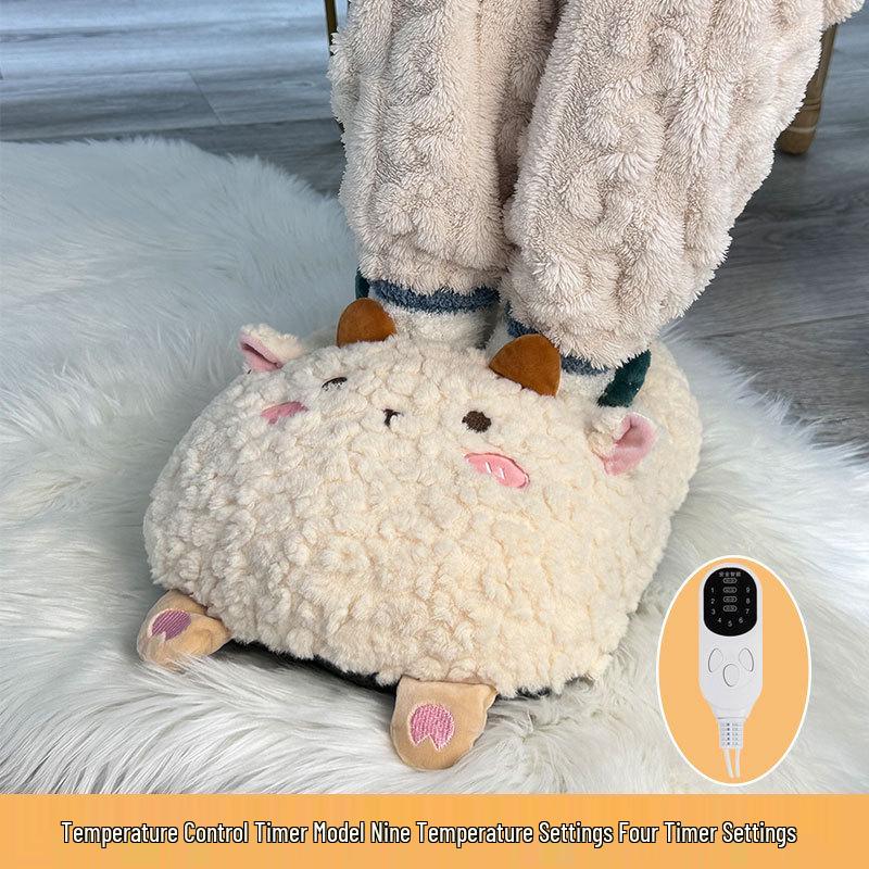 Vinteruppvärmd fotvärmardyna för flickor - Uppladdningsbar varmvattenflaska täcke