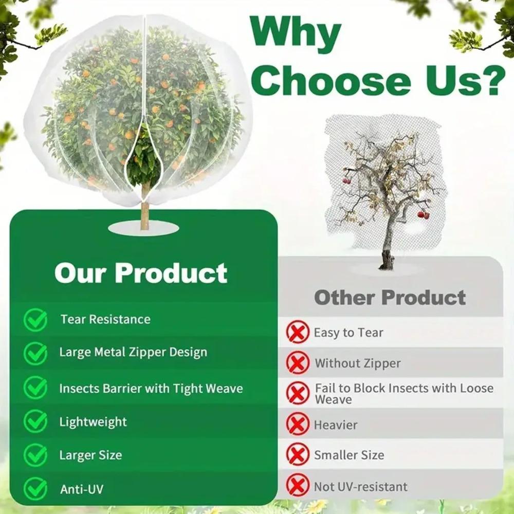 Plant Protection Plant Insect Screen Cover Zip Drawstring Pest Control Net  Outdoor Tool