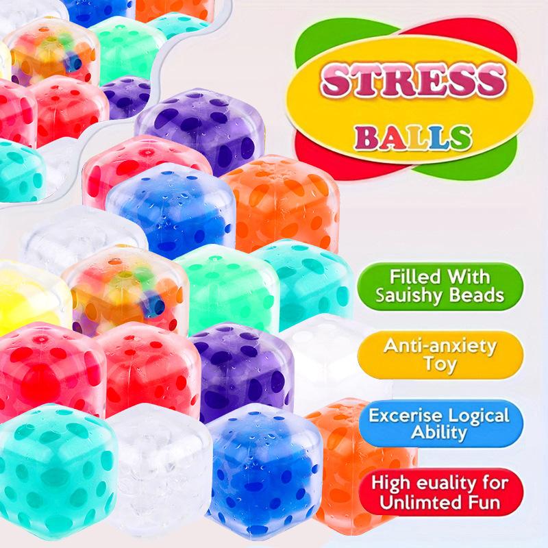 10Pcs Thick Maltose Texture Cube: Water Droplet Squeeze Toy, Silent Office Fidget for Anxiety Relief, Sensory Stress Relief