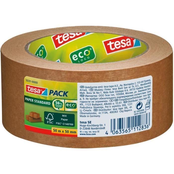 Lot de 6 Rubans Adhésif d emballage PAPER FSC ecoLogo 50mm x 50m