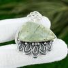 925 Sterling Silver Trillion Natural Moss Prehnite Daughter Bezel Boho Pendant