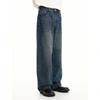 Men's Retro Distressed Wide-Leg Jeans - High Street Fashion, Loose, Straight, Floor-Length.