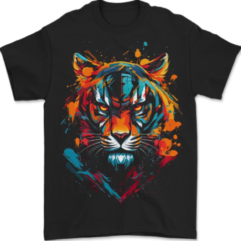 Grafitti Tiger Mens T-Shirt 100% Cotton 3XL