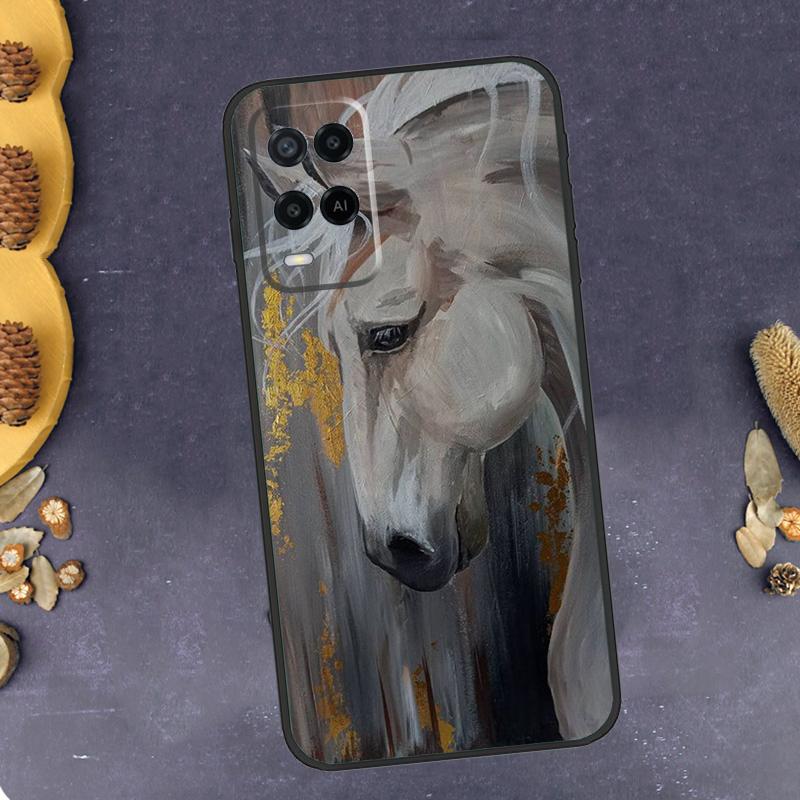 Horse Waterclour Phone Case For Oppo A96 A16 A76 A78 A58 A18 A38 A98 A17 A77 A80 A40 A60 A74 A94 A54 A15 A57S