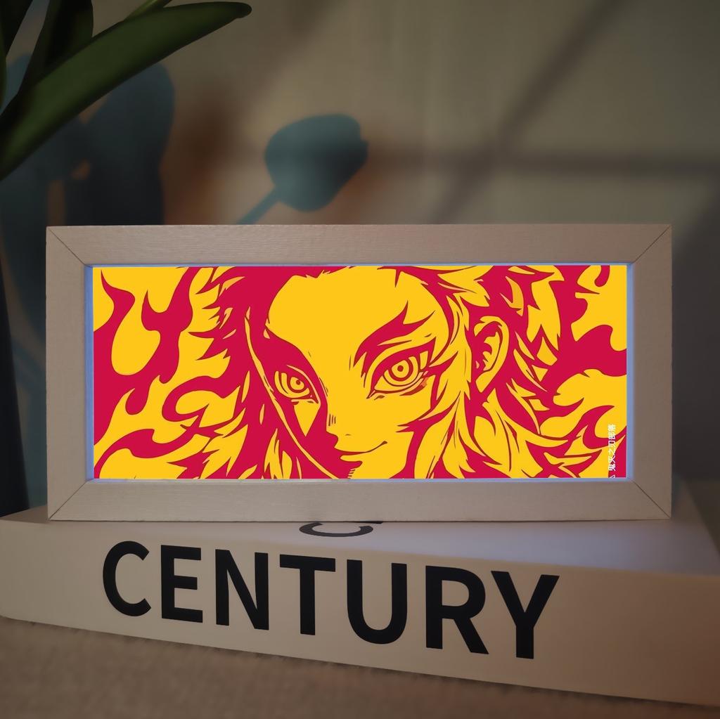Demon Slayer Picture Frame Night Light Bedside Table Decor Nezuko Anime Peripheral Figures Ornaments Cartoon Lamp Birthday Gifts