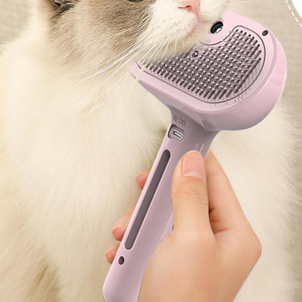Katzenfellpflege Ausfallbürste mit integrierter Sprühfunktion Haarentfernungskamm für Haustiere Kleidung Haarausfall Verfilztes Haar