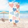 1pc Microfiber Large Heart Patterned Beach Towel Colorful Sandproof Quick Dry Lightweight Oversized Soft Microfiber Perfect for