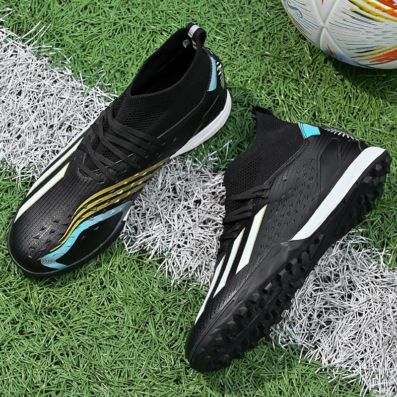 Popular children's high-top breathable men's football shoes AG long nails broken nails professional lawn training football shoes