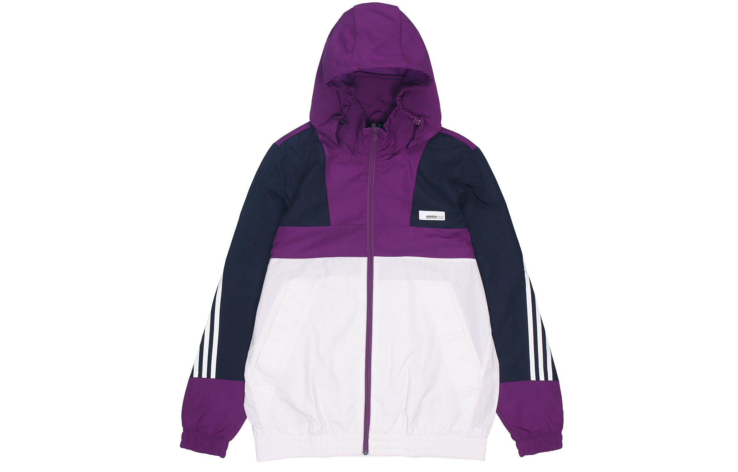 Adidas Neo Jackets Men s White Purple Hooded Moderate Other FN6537 XL