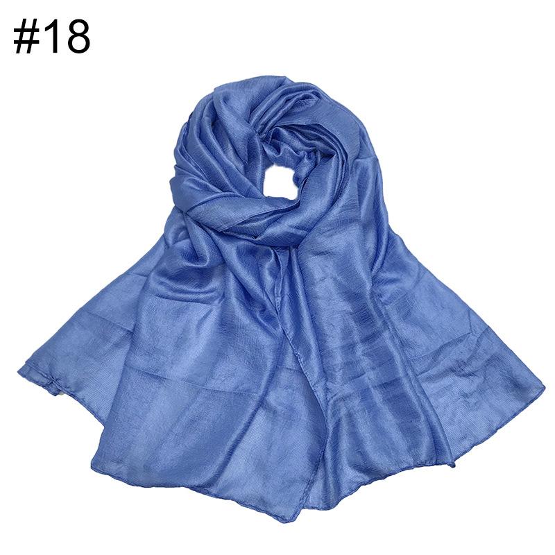 New scarf linen solid color imitation silk soft bag head shawl scarf one piece