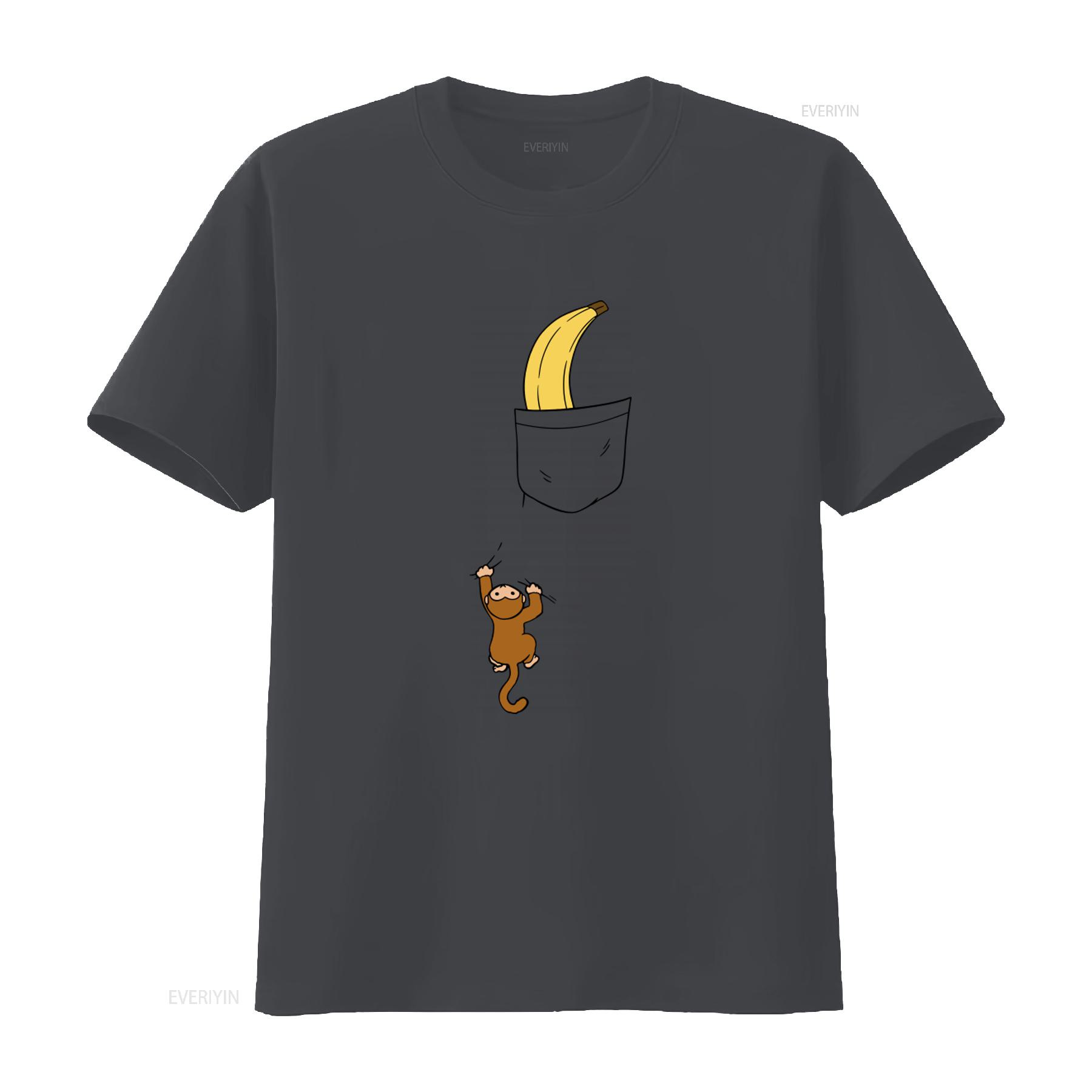 

Mens Funny Monkey With Banana T Shirt Wild Animal Design for Trendy Style vintage Washed designer clothes Slightly Soft Casual 4XL