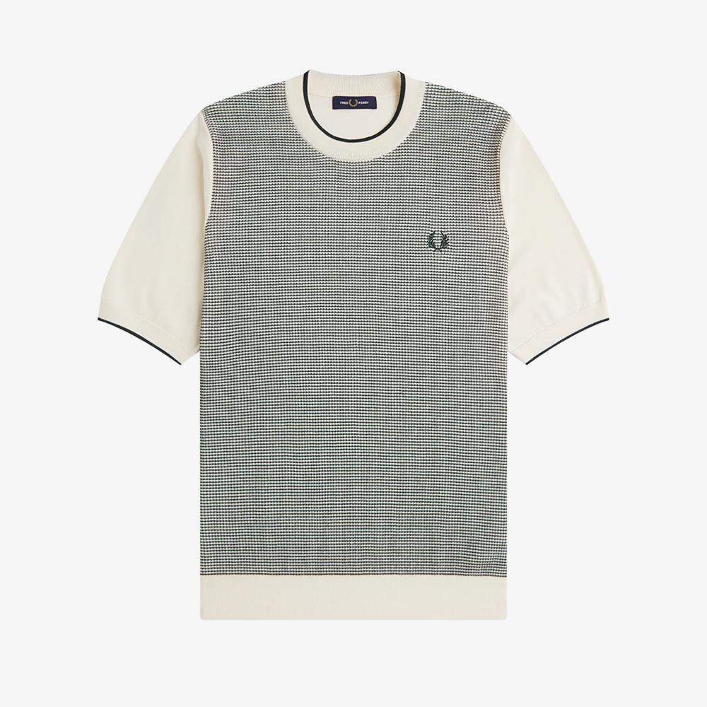 Fred Perry [Sharp] Tonic Waffle Knit T-Shirt - Ecru Afpm2612306-560