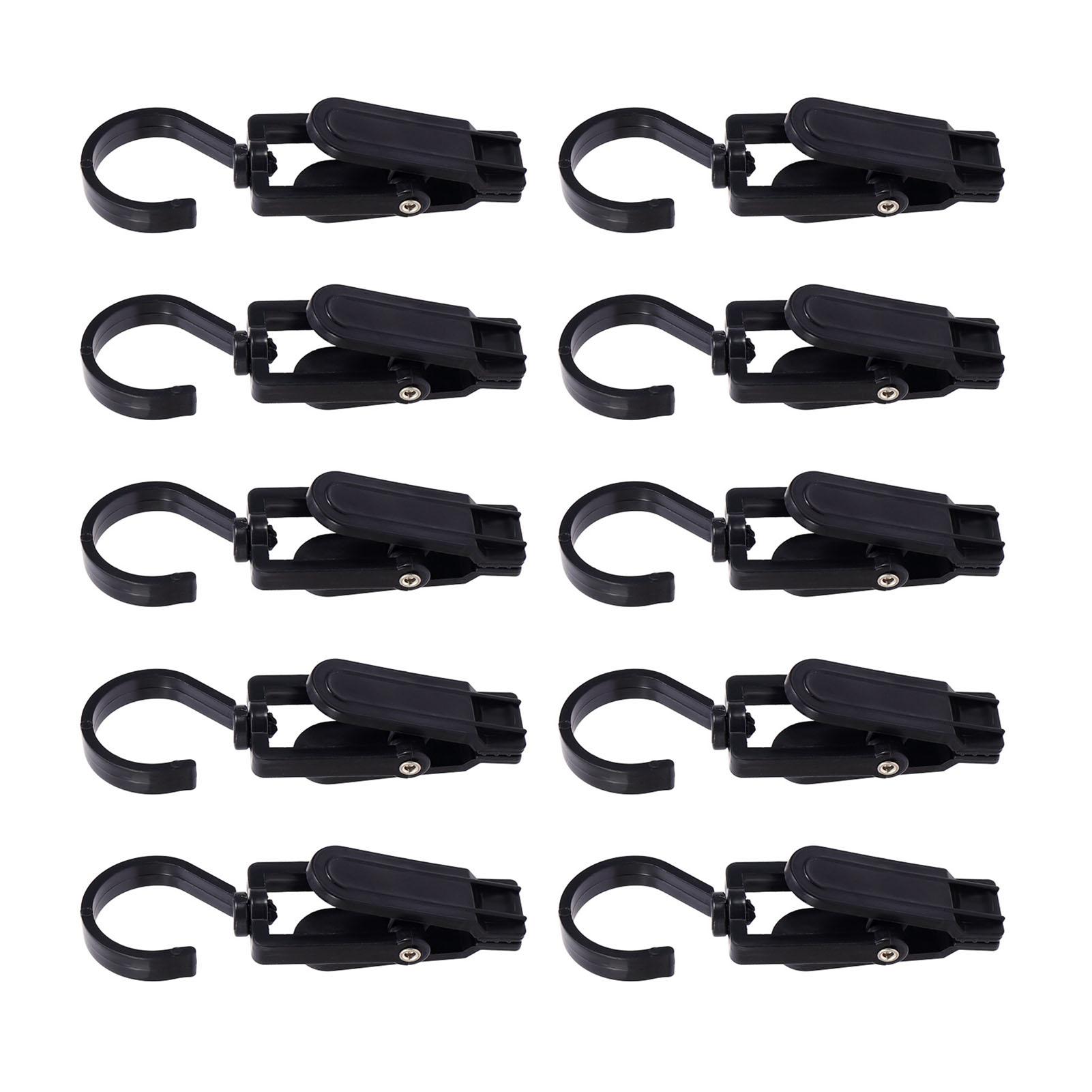 

10 шт. Крючки-клипсы для одежды Многоцелевые с высокой грузоподъемностью Вращающиеся пластиковые клипсы для подвешивания шляп для носков, штор, черные чёрный