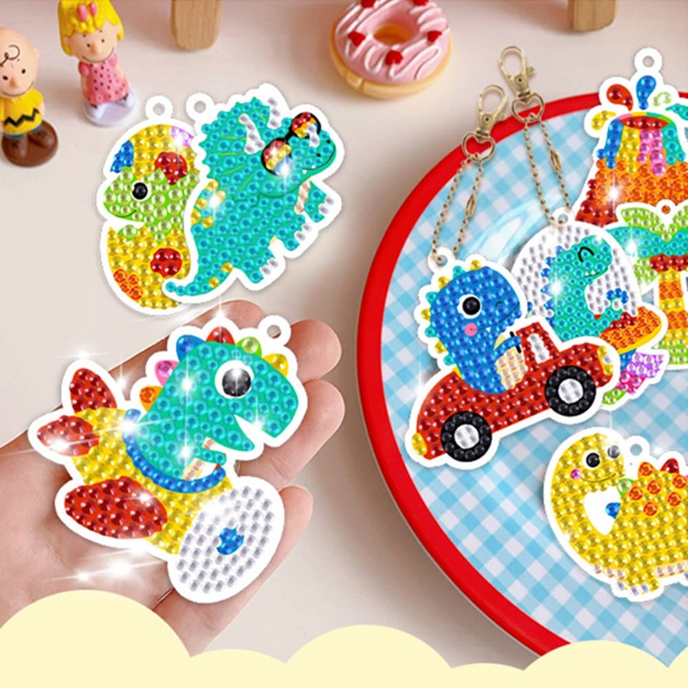 Diamond Art Keychain 15 Types of Diamond Bead Handmade DIY Key Wallet Key Bag 5D Mosaic Diamond Painting Keychains for Decorative Painting Metal