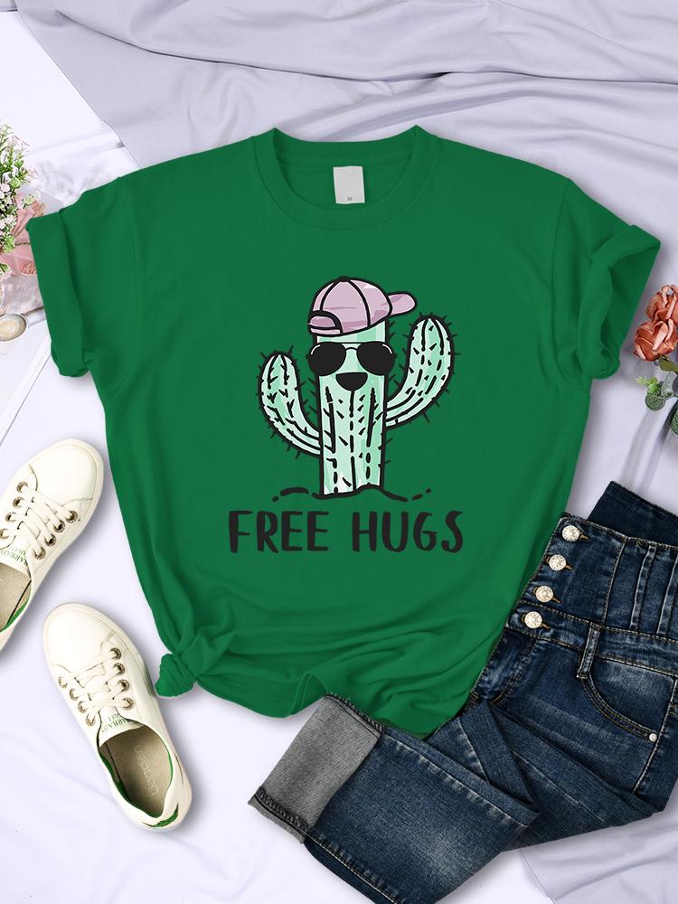 Free Hug From Spiny Cactus Women Tshirts Loose Oversized T-Shirt Breathable Fashion Clothes Hip Hop Casual Women'S T-Shirts