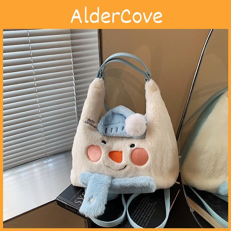 Sac à dos en peluche bonhomme de neige japonais avec design de fille de dessin animé pour un usage quotidien décontracté