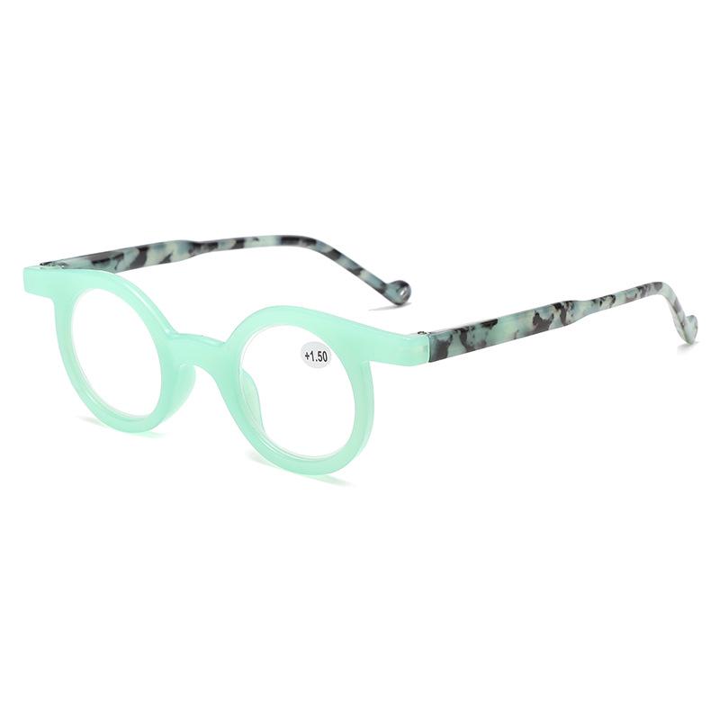 European Retro Round Frame Color-Block Reading Glasses - Stylish, Versatile, Niche Eyewear.