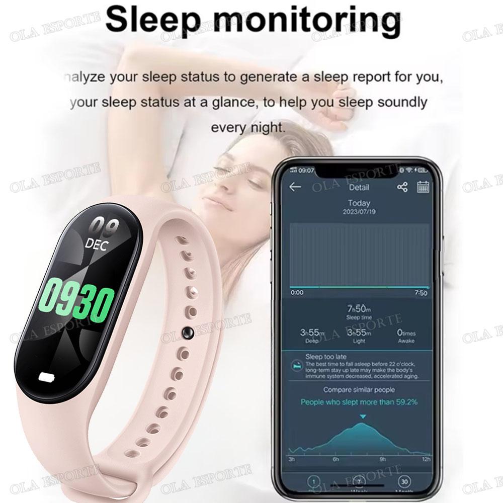 M6 Smart Band IP67 Waterproof Sport Watch Men and Woman Blood Pressure Heart Rate Monitor Fitness Smart Bracelet For Android Ios