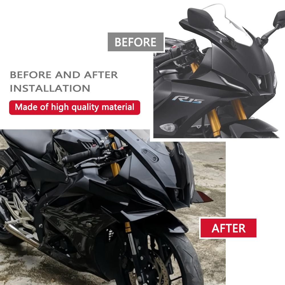 For YZF-R15 R15 V4 R15M 2022-2026 Motorcycle Downforce Naked Frontal Spoilers Winglet Aerodynamic Wing Side Spoiler Kit