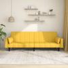 2 Seater Sofa Bed with 2 Cushions Yellow Fabric