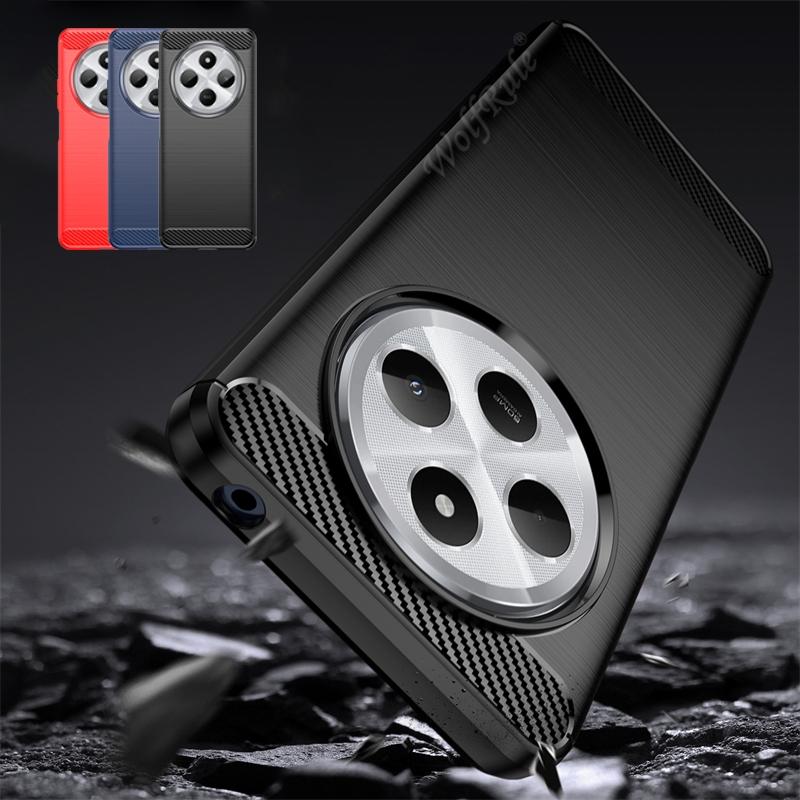 For Poco C75 Case Cover Xiaomi Poco C75 Capa Shockproof Armor Phone Bumper Carbon Fibre Back TPU Soft Cover Poco C75 C 75 Fundas