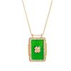 Bohemian Retro Tarot Card Long Rope Square Pendant Necklace for Women